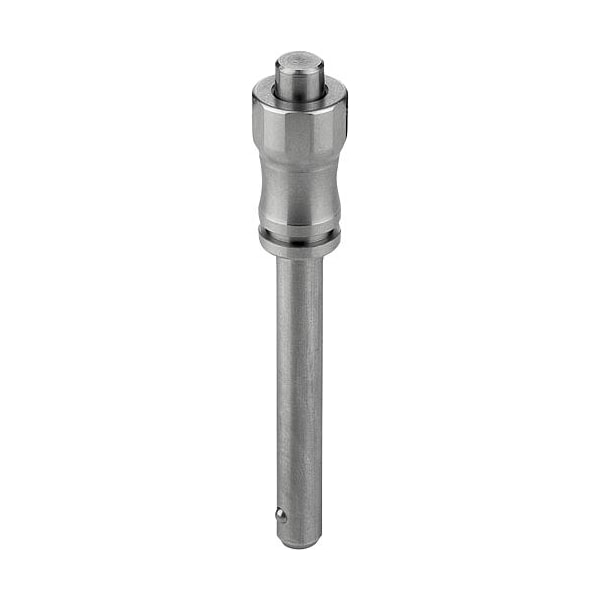 Ball lock pin, compact head with bail